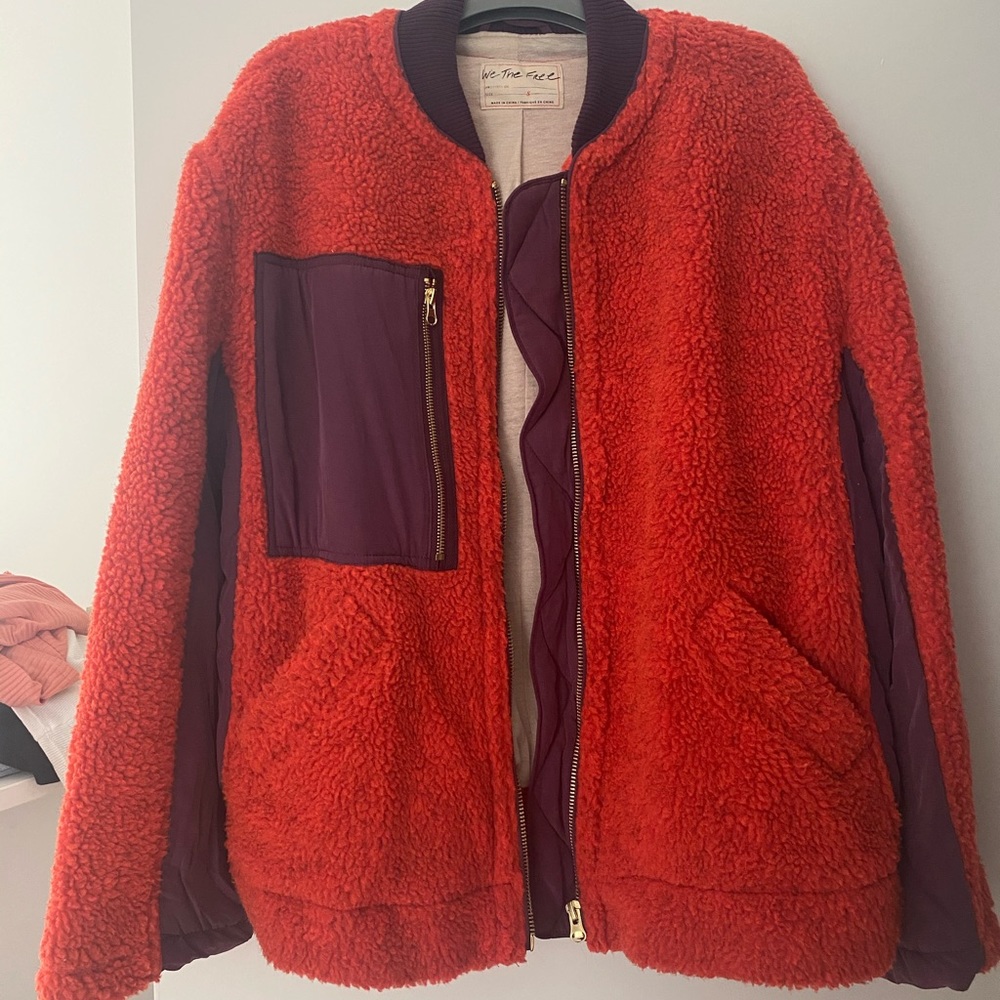 Free people fleece two tone jacket